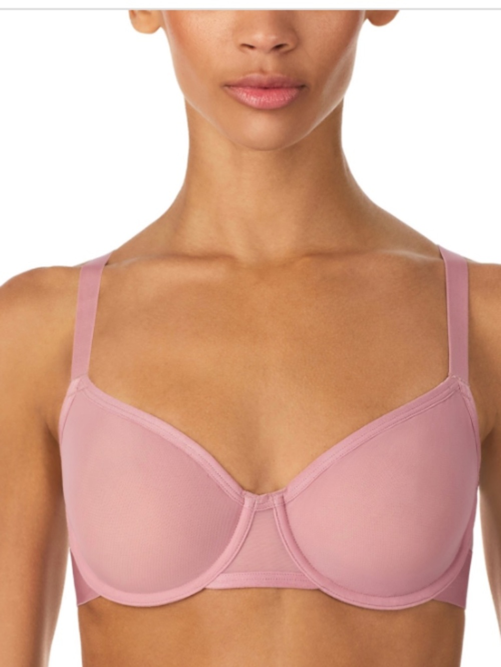 DKNY Women's Sheers Unlined Demi Underwire Bra in Lilas Unpadded 36B NWT